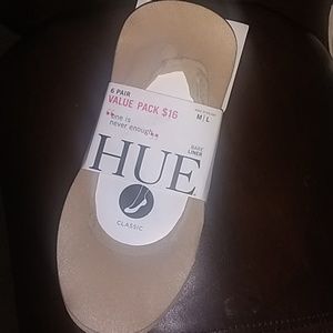 Hue 6 pairs classic sheer bare liners M/L cream